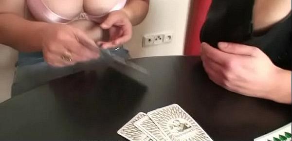  Old granny loses strip poker and fucked